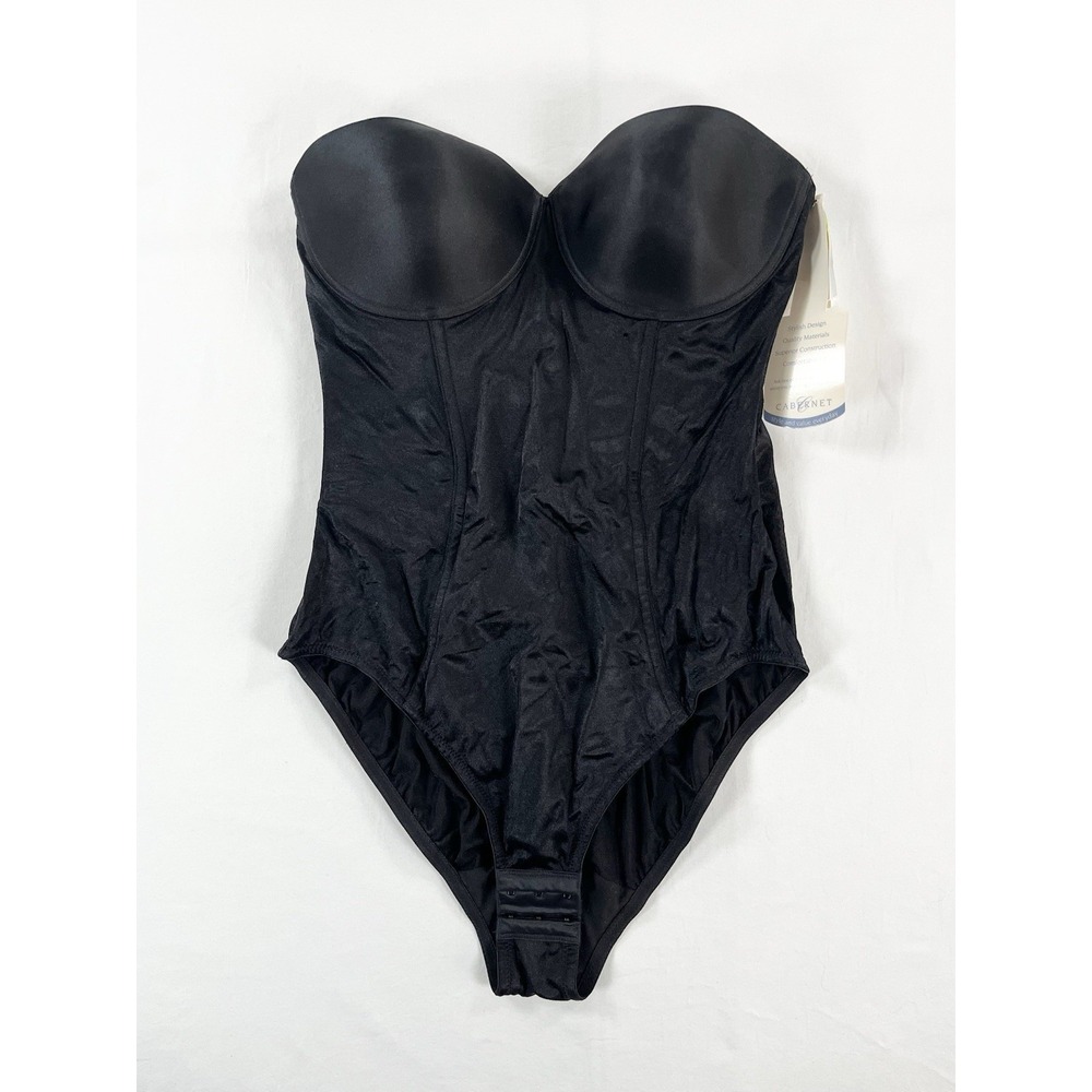 Vintage Cabernet Shapewear Bustier Strapless Underwire Bodysuit Black NWT 36C